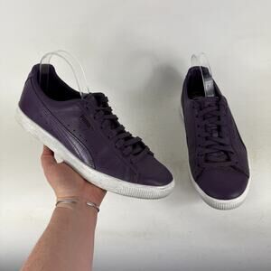 Puma Clyde PRPS Sneakers Men's 10 Purple Leather Lace Up Low Top Shoes 370225 01